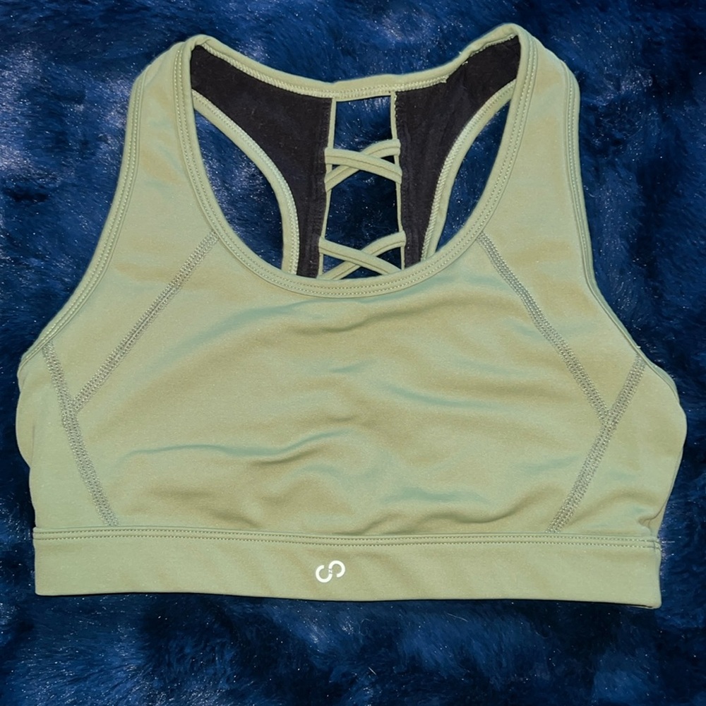 Curves n Combatboots OG Army Green lace back sports bra